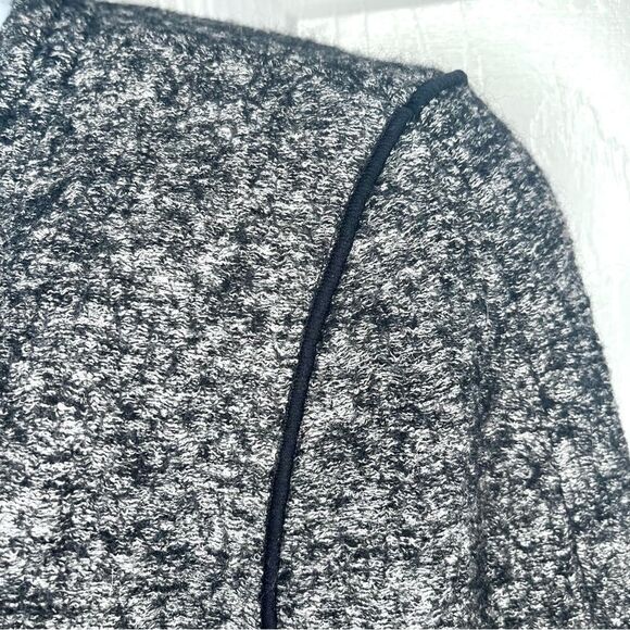 LOFT Pocket Chic Tweed Wool Cotton Blend Blazer Jacket Marled Grey Black 8 - Picture 6 of 13